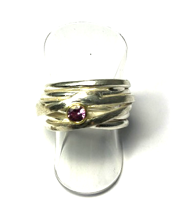 SM Ring Silber Saphir pink (54)